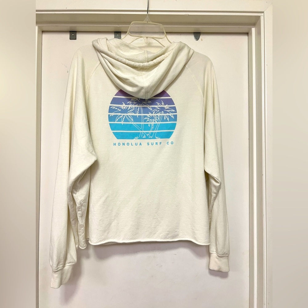 Honolua Wahine Women's Surf Palmset Pullover Hoodie BL1 Bone Large - Picture 4 of 9